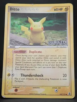 Ditto - (Pikachu) 39/113 Delta Species Reverse Holo Rare Pokemon TCG HP - Image 3