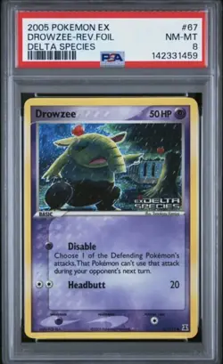 Drowzee 67/113 Reverse Holo Pokemon 2005 EX Delta Species PSA 8 NM-MT - Image 1