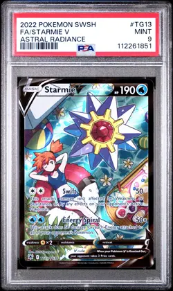 2022 POKEMON SWORD & SHIELD ASTRAL RADIANCE #TG13 FULL ART/STARMIE V PSA 9 - Image 1