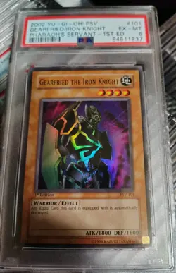 YU-GI-OH! Gearfried The Iron Knight 1st Ed PSV-101 Pharaoh's Servant PSA 6 - Image 1