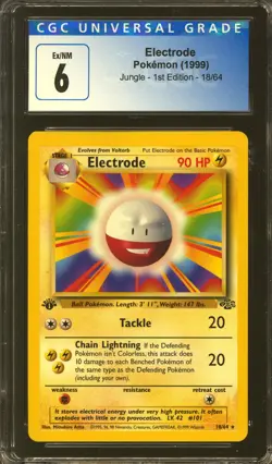 Pokemon Jungle 1st Edition Electrode 18/64 CGC 6 subs - Image 1