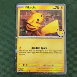 DOUBLE WHOLE SWIRL 🌀💫 NM Pikachu 051/162 30th Anniversary Stamped Pokemon Card - Image 4