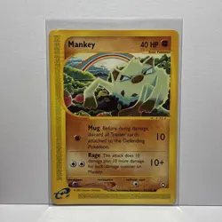 Mankey Pokemon e-Card Series Aquapolis #92 2003 - Image 1