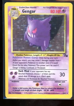Pokemon TCG 1999 Fossil | Gengar #5 HOLO Unlimited | LP+ - Image 1