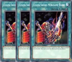 Yugioh Fusion Sword Murasame Blade x 3 - 1st Edition NM - Plus Free Holo Card - Image 1