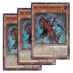 Yugioh Gaia the Fierce Knight Origin x 3 - 1st Edition Super Rare NM - Free Holo - Image 1