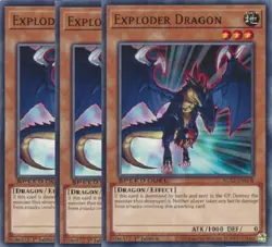 Yugioh - Exploder Dragon x 3 - 1st Edition NM - Plus Free Holographic Card - Image 1