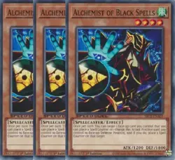 Yugioh - Alchemist of Black Spells x 3 - 1st Edition NM - Free Holographic Card - Image 1