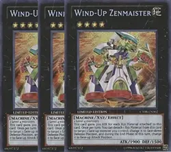 Yugioh - Wind-Up Zenmaister x 3 - 1st Edition Secret Rare NM - Free Holo Card - Image 1