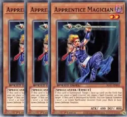 Yugioh - Apprentice Magician x 3 - 1st Edition NM - Plus Free Holographic Card - Image 1