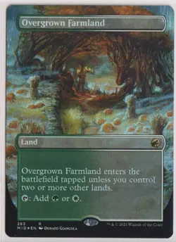 MTG Overgrown Farmland (Borderless) Innistrad: Midnight Hunt Foil NM/M - Image 1
