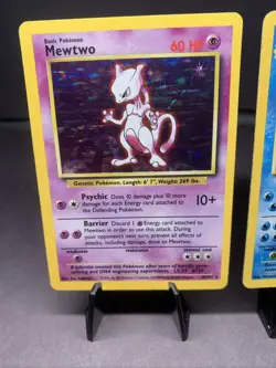 Pokemon TCG Base Set Holo Rare Collection Lot 2x WOTC VTG Mewtwo & Gyarados - Image 2