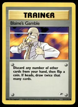 2000 Pokemon TCG Gym Heroes #121/132 Blaine's Gamble Near Mint - Image 1