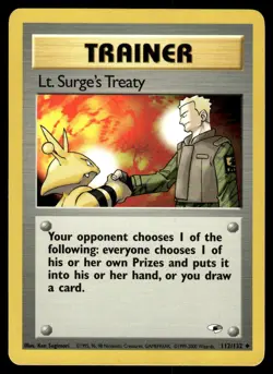 Pokemon TCG Gym Heroes #112/132 Lt. Surge's Treaty LP - Image 1