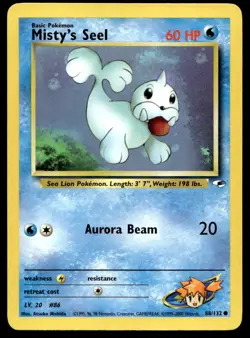 2000 Pokemon TCG Gym Heroes #088/132 Misty's Seel Near Mint - Image 1
