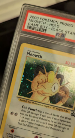 PSA 7 NM 2000 POKEMON PROMO BLACK STAR GAME BOY HOLO MEOWTH #10 WOTC GRADED - Image 3
