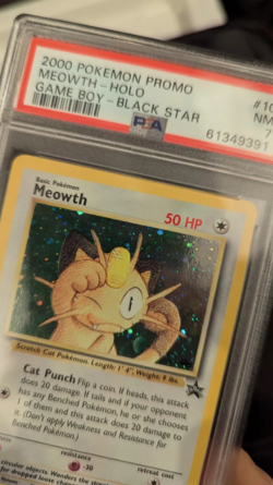 PSA 7 NM 2000 POKEMON PROMO BLACK STAR GAME BOY HOLO MEOWTH #10 WOTC GRADED - Image 4