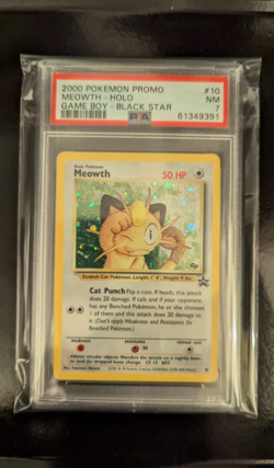 PSA 7 NM 2000 POKEMON PROMO BLACK STAR GAME BOY HOLO MEOWTH #10 WOTC GRADED - Image 5