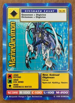 1999 Bandai Digimon Trading Card MarineDevimon St-39 - Image 1