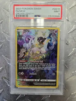 Mew Full Art Ultra Rare GG10/GG70 Crown Zenith Galarian Gallery Holo 60 HP Card - Image 1