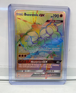 Pokemon Card TCG, Buzzwole GX Rainbow Rare , Crimson Invasion #115 - Image 1