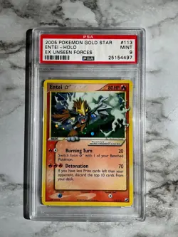 POKEMON ENTEI-HOLO GOLD STAR # 113 EX UNSEEN FORCES PSA 9 - Image 1