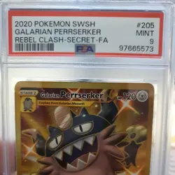 Pokemon Galarian Perrserker 205/192 - Secret Rare - Rebel Clash - PSA 9 Mint - Image 3