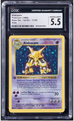 1999 Pokemon Alakazam 1 1st Edition Base Set CGC 5.5 - Image 1