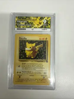 Pokemon Pikachu Black Star #1 League Promo Ace Grading 9 - Image 1