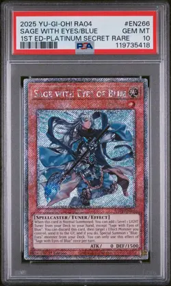 2025 YU-GI-OH! RA04-QUARTER CENTURY STAMPEDE SAGE WITH EYES OF BLUE PSA 10 - Image 1