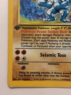 Pokemon TCG Machamp Holo 1st Edition Rare Card Mp Vintage - Image 4