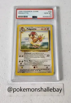 Pidgeotto 22/102 - Base Set *PSA 10 - GEM MINT* Rare Pokemon Card - Image 1