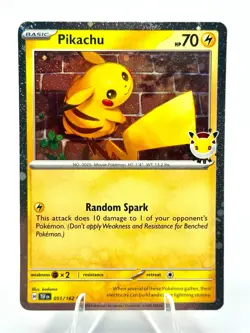 2026 Pokemon Day Pikachu 051/162 - 30th Anniversary Stamped Promo Card NM - Image 1