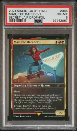 MTG | Max, the Daredevil | FOIL | SECRET LAIR x STRANGER THINGS | NM | PSA 8 - Image 1