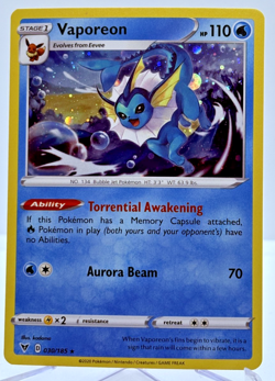 Pokemon Vaporeon Cosmos Holo Promo - Vivid Voltage - 030/185 - NEAR MINT - Image 1