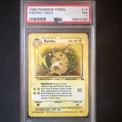 1999 Pokemon Fossil Raichu-Holo PSA 7 - Image 1