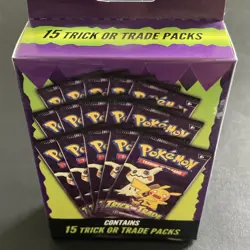 Pokemon TCG Trick or Trade Box Pikachu Mimikyu 15 Booster Packs English - Image 1