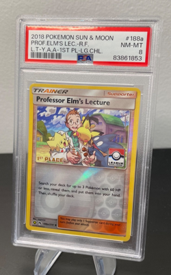 Pokemon 2018 PSA 8 Professor Elm's Lecture 1st place League Challenge 188a - Image 2