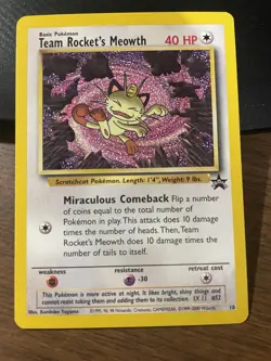 Pokemon TCG Team Rockets Meowth #52 Star Promo Never Played - Image 1