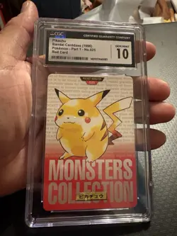 1996 Bandai Carddass Red #25 PIKACHU Cgc 10 Japanese Pokemon Card Rare Pop 9 - Image 3