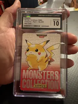 1996 Bandai Carddass Red #25 PIKACHU Cgc 10 Japanese Pokemon Card Rare Pop 9 - Image 4
