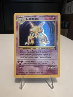 Pokemon Alakazam TCG Holo Card 001/130 Base Set 2 - Image 1