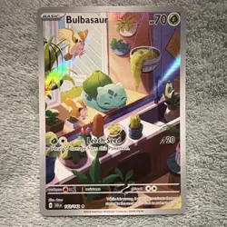 Pokemon Bulbasaur SV07: Stellar Crown Illustration Rare Holo 143/142 Leech Seed… - Image 1