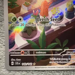 Pokemon Bulbasaur SV07: Stellar Crown Illustration Rare Holo 143/142 Leech Seed… - Image 2