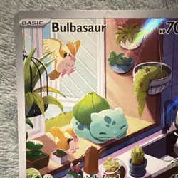 Pokemon Bulbasaur SV07: Stellar Crown Illustration Rare Holo 143/142 Leech Seed… - Image 3