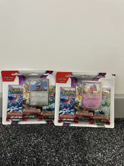 Pokemon TCG Paldea Evolved 3 Pack Blister x 2 Tinkatink Varoom Sealed - Image 1