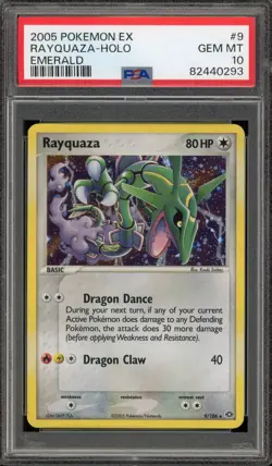 Pokemon Rayquaza EX Emerald Holo Rare #9 PSA 10 Gem Mint - Image 1