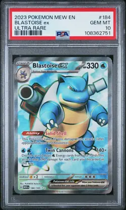Blastoise ex 184/165 Pokemon 151 Ultra Rare PSA 10 Pokemon Card - Image 1