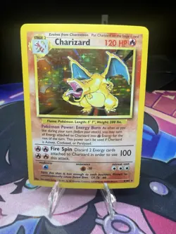 Pokemon TCG Charizard Base Set Holo Unlimited Rare Card 4/102 CLEAN! - Image 1