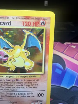 Pokemon TCG Charizard Base Set Holo Unlimited Rare Card 4/102 CLEAN! - Image 2